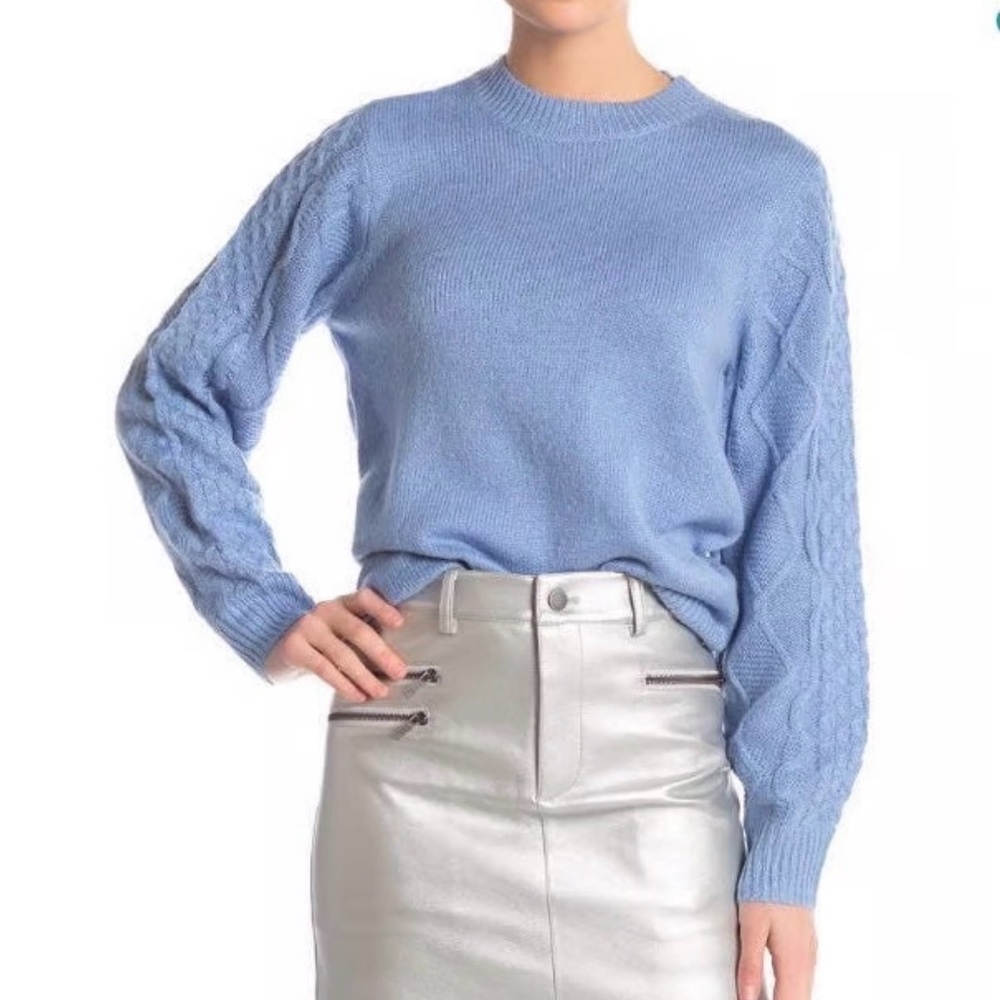 Rebecca Minkoff Light Blue Cable Knit Sweater
